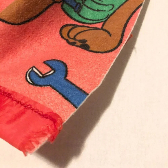 Vintage Disney Mickey Mouse Goofy At Work Construction Blanket Polyester Acrylic - Picture 10 of 16